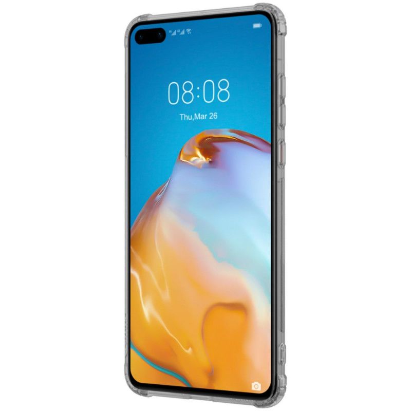 Futerały Huawei P40 Szary Biały Etui na Telefon Wzmocniony Przezroczysty Nillkin