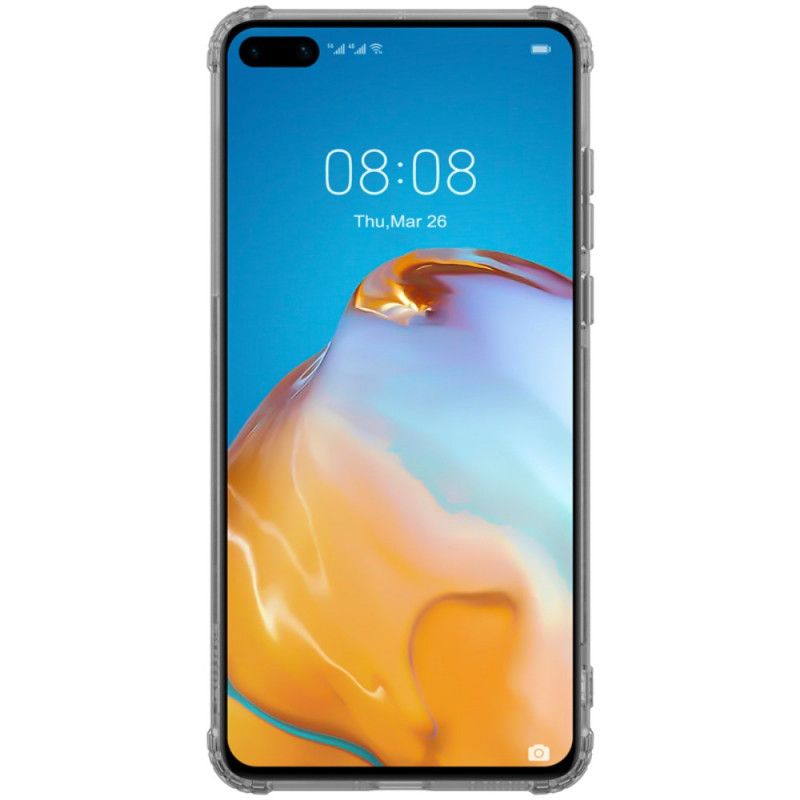 Futerały Huawei P40 Szary Biały Etui na Telefon Wzmocniony Przezroczysty Nillkin