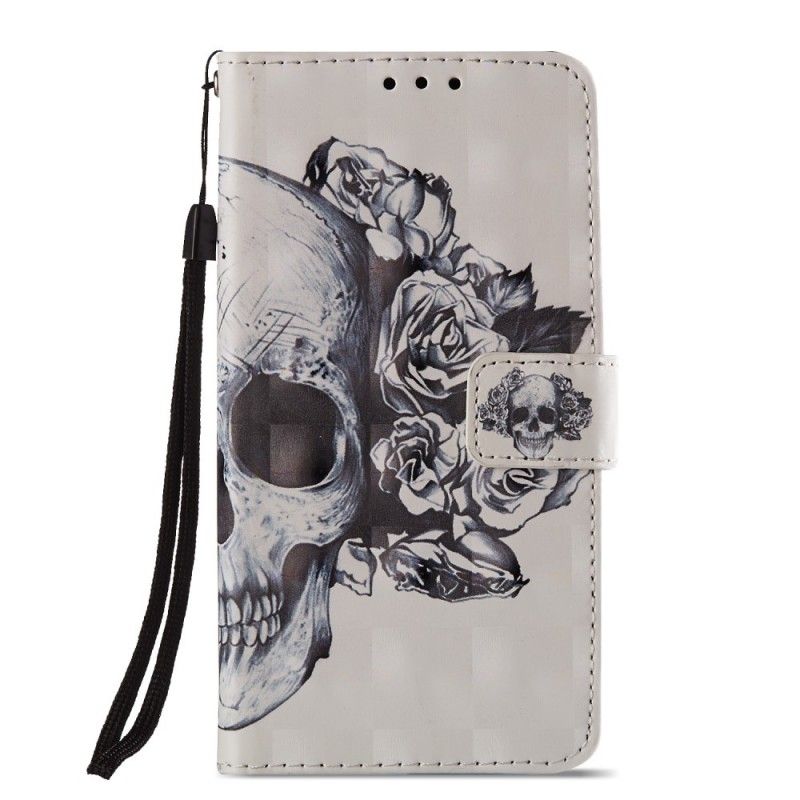 Etui Folio Huawei P20 Lite 3D Kwiat Czaszki