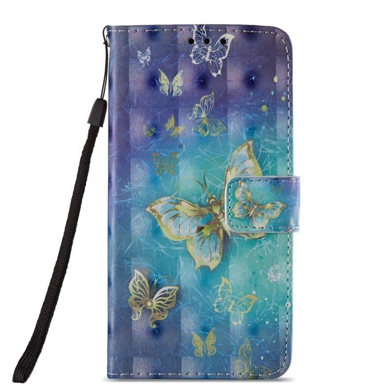 Etui Folio Huawei P20 Lite 3D Złote Motyle