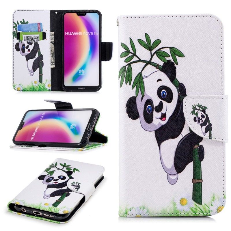 Etui Folio Huawei P20 Lite Panda Na Bambusie Etui Ochronne