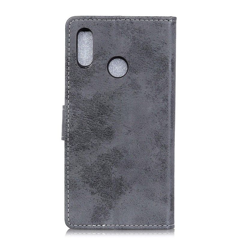 Etui Folio Huawei P20 Lite Szary Efekt Skóry W Stylu Vintage Etui Ochronne