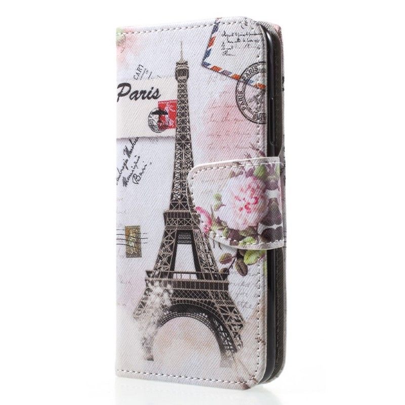 Etui Folio Huawei P20 Lite Wieża Eiffla W Stylu Retro Etui Ochronne