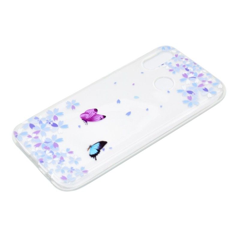 Etui Huawei P20 Lite Przezroczyste Motyle I Kwiaty