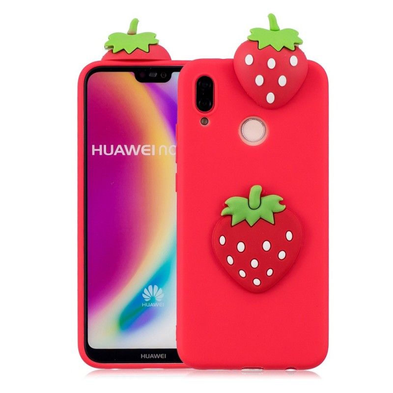 Futerały Huawei P20 Lite Etui na Telefon 3D Truskawka