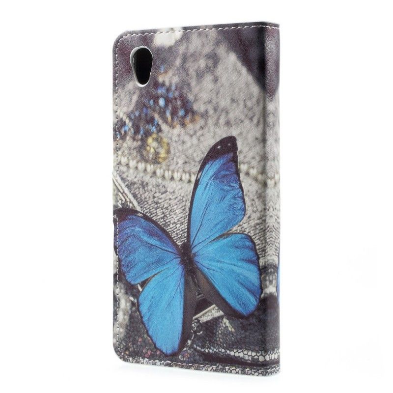 Etui Folio Sony Xperia L1 Niebieski Motyl