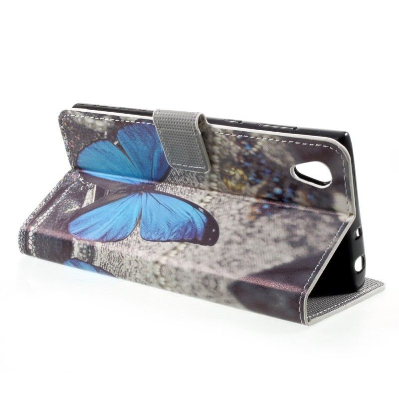 Etui Folio Sony Xperia L1 Niebieski Motyl