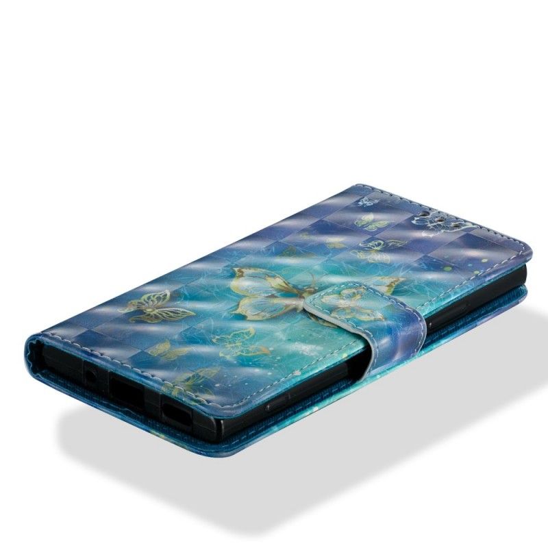 Etui Folio Sony Xperia XA2 3D Złote Motyle Etui Ochronne