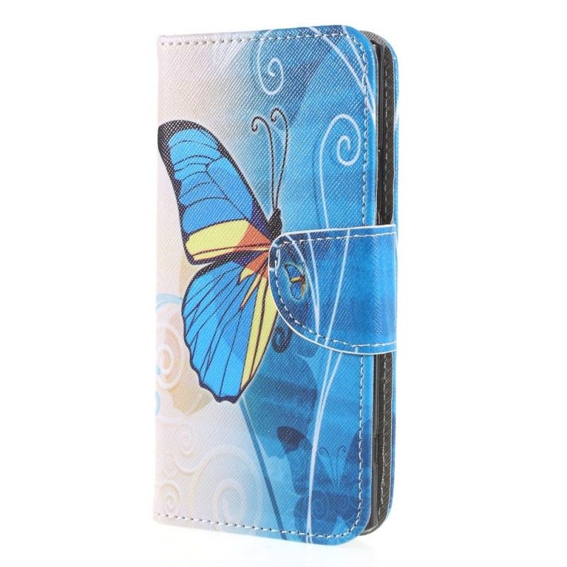 Etui Folio Sony Xperia XA2 Fioletowy Jasnoniebieski Motyle Etui Ochronne