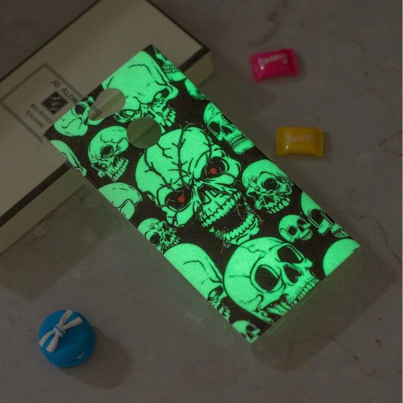 Etui Sony Xperia XA2 Uwaga Fluorescencyjne Czaszki