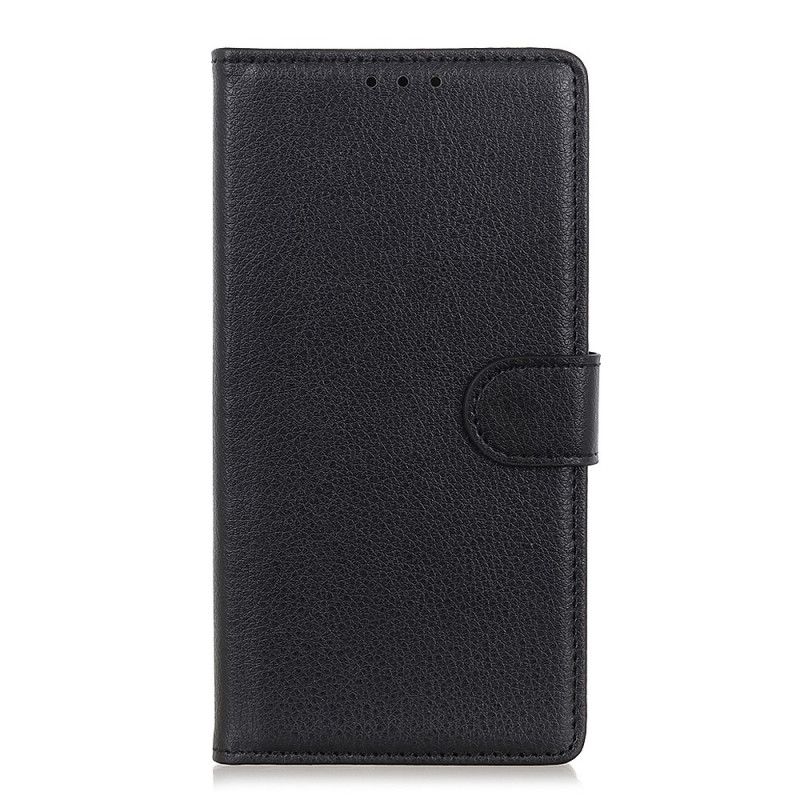 Etui Folio iPhone 12 Pro Max Biały Czarny Imitacja Skóry Liczi Etui Ochronne