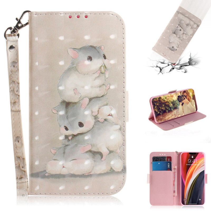 Etui Folio iPhone 12 Pro Max Chomiki Ze Stringami