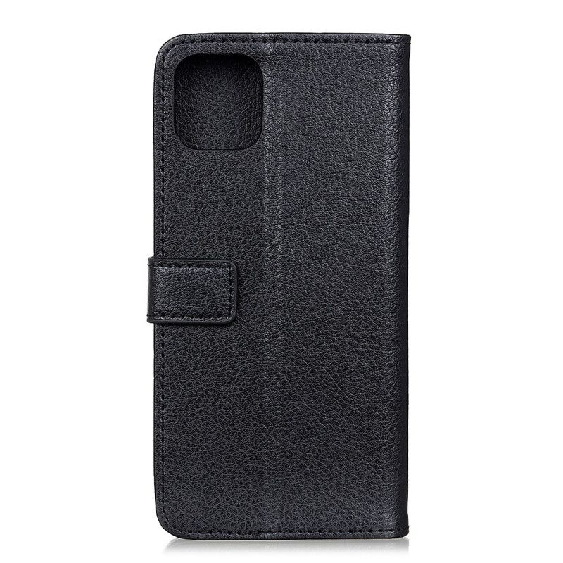 Etui Folio iPhone 12 Pro Max Czarny Tekstura Liczi Premium Etui Ochronne