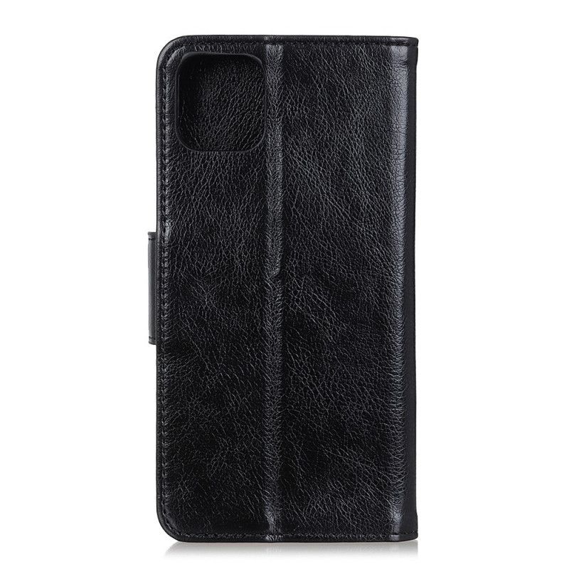 Etui Folio iPhone 12 Pro Max Czerwony Czarny Dwoina Skóra Nappa Etui Ochronne