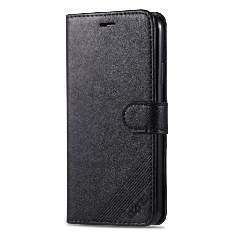 Etui Folio iPhone 12 Pro Max Czerwony Czarny Imitacja Skóry Azns Etui Ochronne