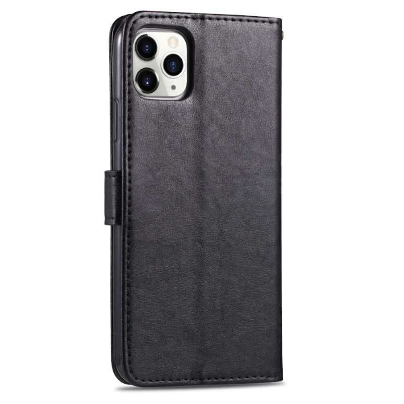 Etui Folio iPhone 12 Pro Max Czerwony Czarny Imitacja Skóry Azns Etui Ochronne