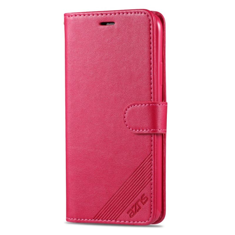 Etui Folio iPhone 12 Pro Max Czerwony Czarny Imitacja Skóry Azns Etui Ochronne