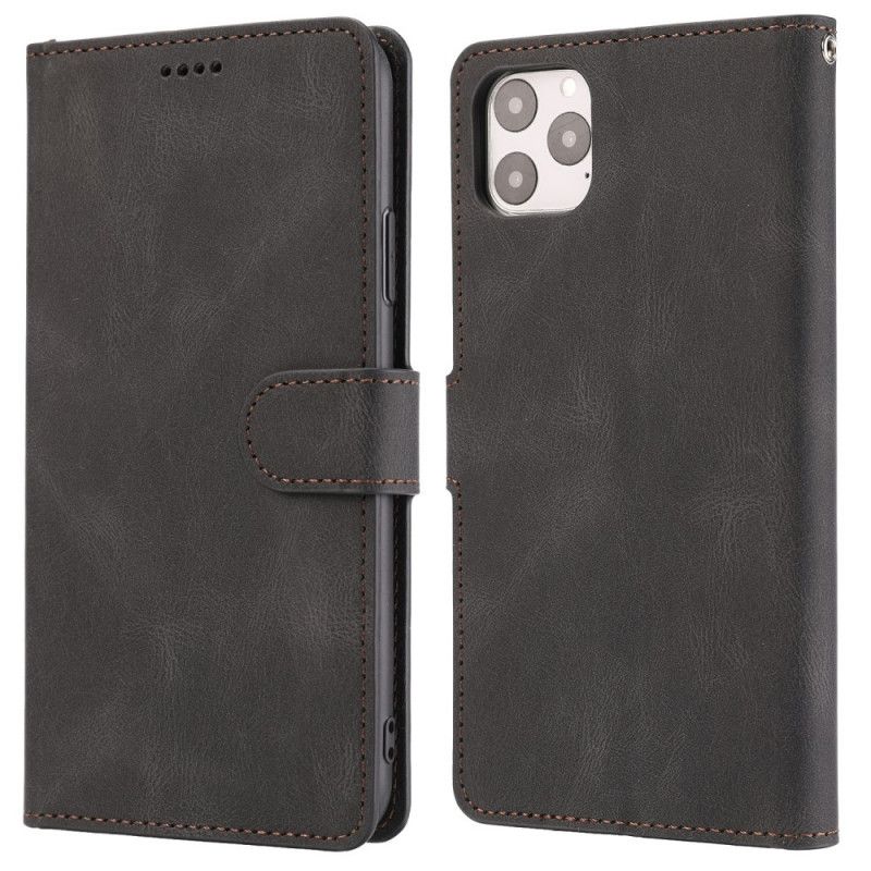 Etui Folio iPhone 12 Pro Max Czerwony Czarny Klasyczny Styl Retro Ze Skóry Etui Ochronne