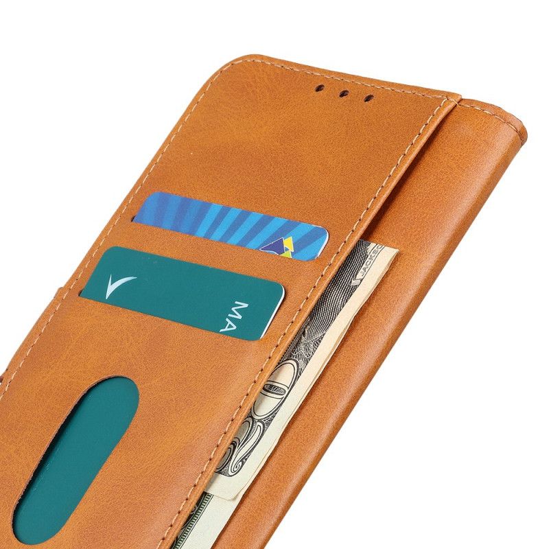 Etui Folio iPhone 12 Pro Max Czerwony Czarny Szwy Z Efektem Skóry Liczi