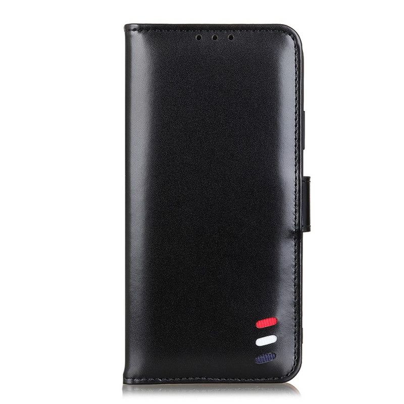 Etui Folio iPhone 12 Pro Max Czerwony Czarny Trójkolorowy Efekt Skóry Etui Ochronne