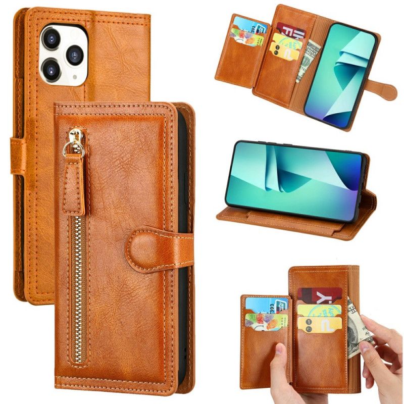 Etui Folio iPhone 12 Pro Max Czerwony Czarny Wielofunkcyjny Portfel