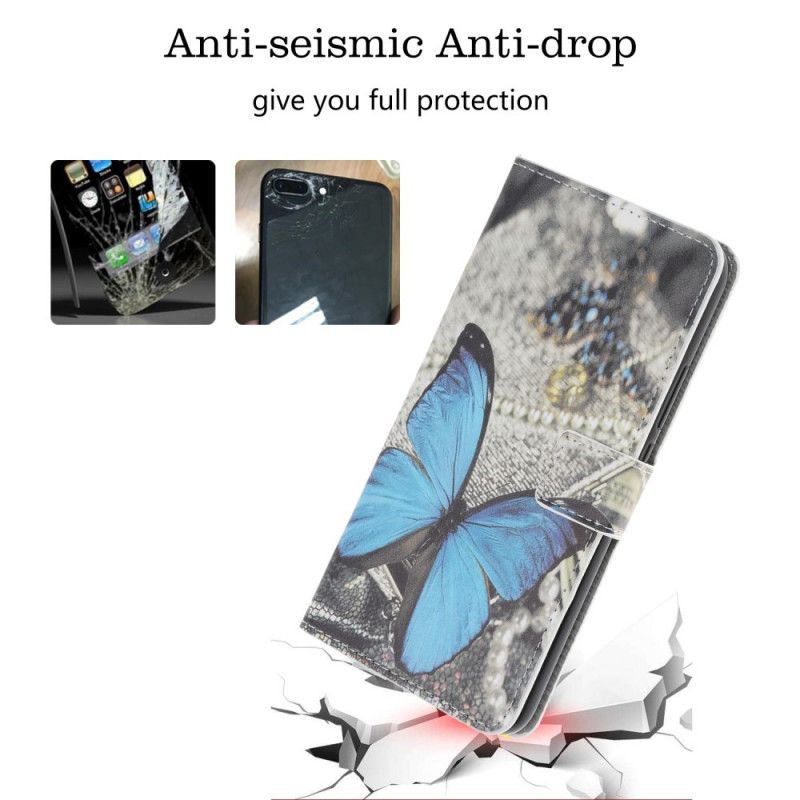 Etui Folio iPhone 12 Pro Max Niebieski Motyl Etui Ochronne