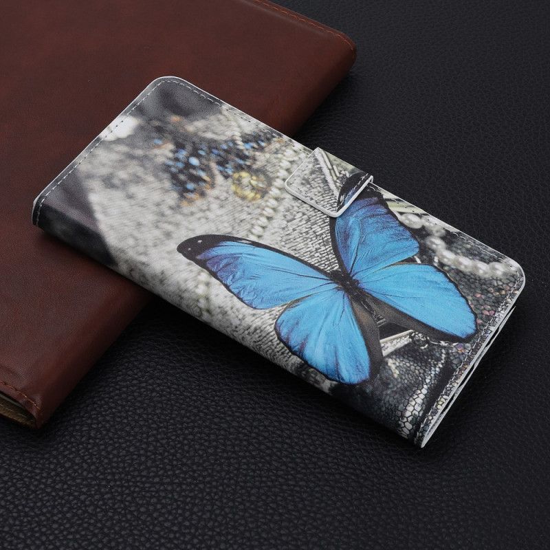 Etui Folio iPhone 12 Pro Max Niebieski Motyl Etui Ochronne