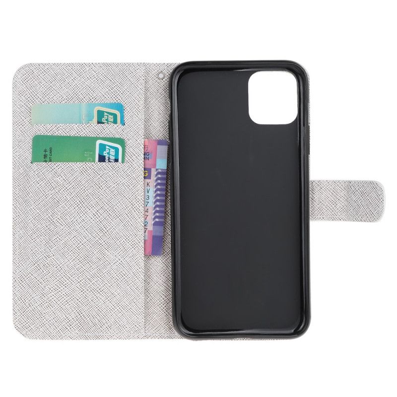 Etui Folio iPhone 12 Pro Max Piórko Ze Stringami Etui Ochronne