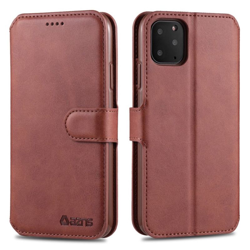 Etui Folio iPhone 12 Pro Max Szary Czarny Azns Efekt Skóry