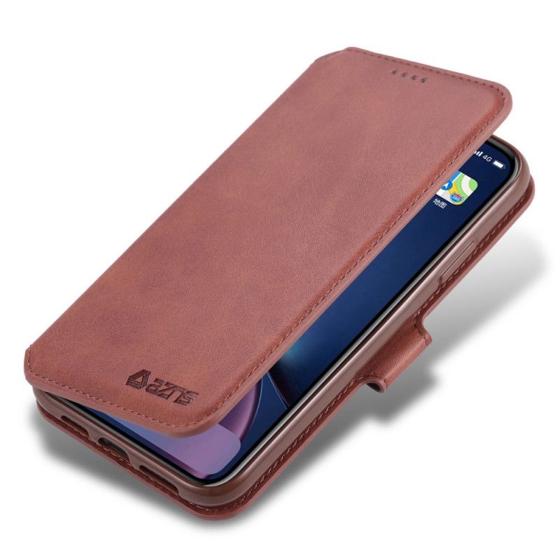 Etui Folio iPhone 12 Pro Max Szary Czarny Azns Efekt Skóry