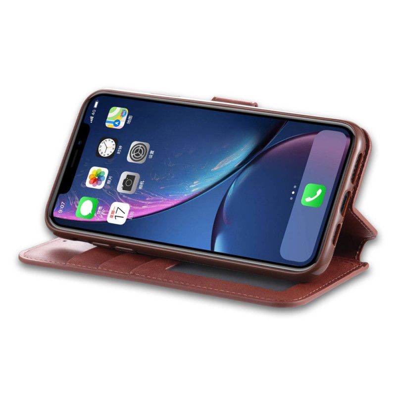 Etui Folio iPhone 12 Pro Max Szary Czarny Azns Efekt Skóry