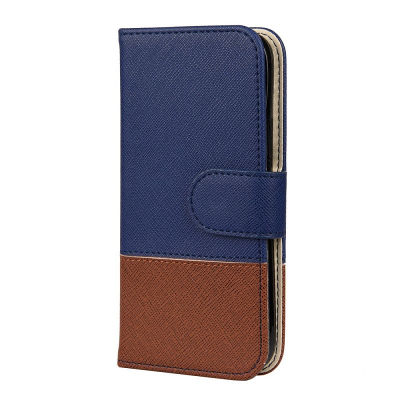 Etui Folio iPhone 12 Pro Max Szary Czarny Dwukolorowa Imitacja Skóry Etui Ochronne