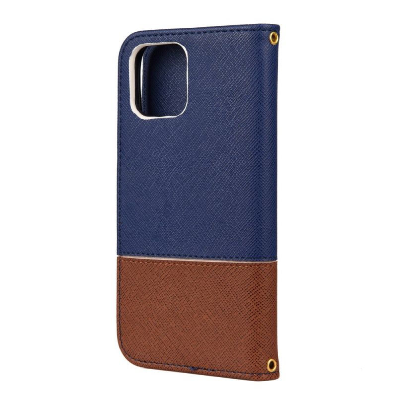 Etui Folio iPhone 12 Pro Max Szary Czarny Dwukolorowa Imitacja Skóry Etui Ochronne