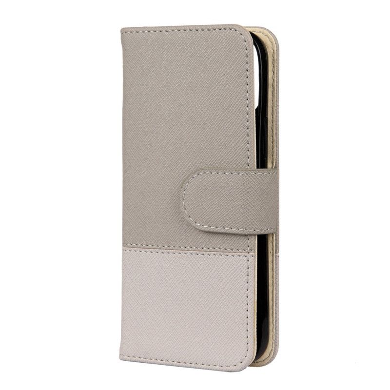 Etui Folio iPhone 12 Pro Max Szary Czarny Dwukolorowa Imitacja Skóry Etui Ochronne