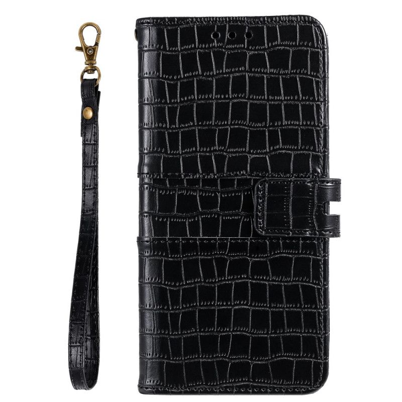 Etui Folio iPhone 12 Pro Max Szary Czarny Kocham Krokodyla