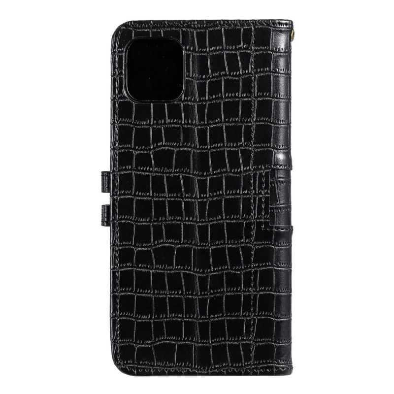 Etui Folio iPhone 12 Pro Max Szary Czarny Kocham Krokodyla