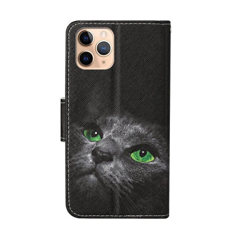 Etui Folio iPhone 12 Pro Max Zielone Oczy Kota Ze Stringami