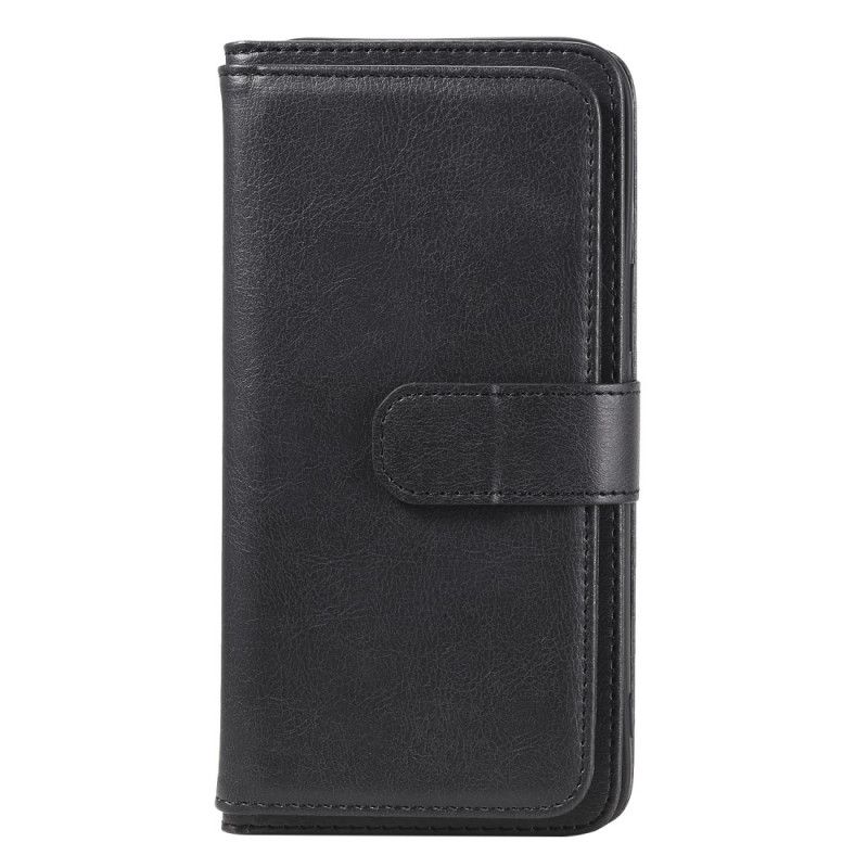 Etui Folio iPhone 12 Pro Max Zielony Czarny Wielofunkcyjne Etui Na 10 Kart