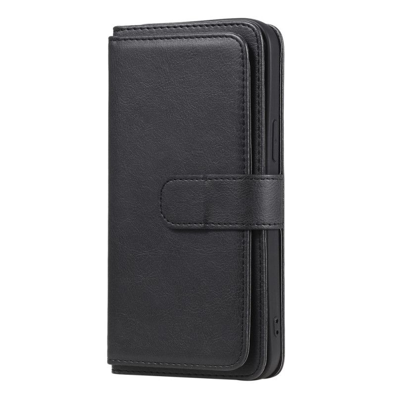 Etui Folio iPhone 12 Pro Max Zielony Czarny Wielofunkcyjne Etui Na 10 Kart