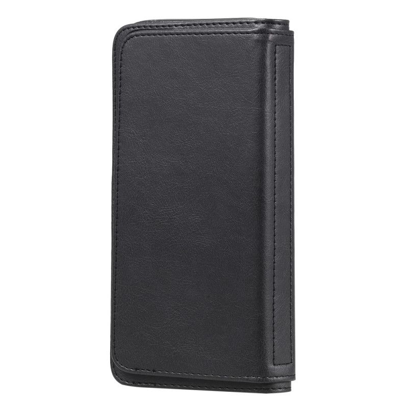 Etui Folio iPhone 12 Pro Max Zielony Czarny Wielofunkcyjne Etui Na 10 Kart