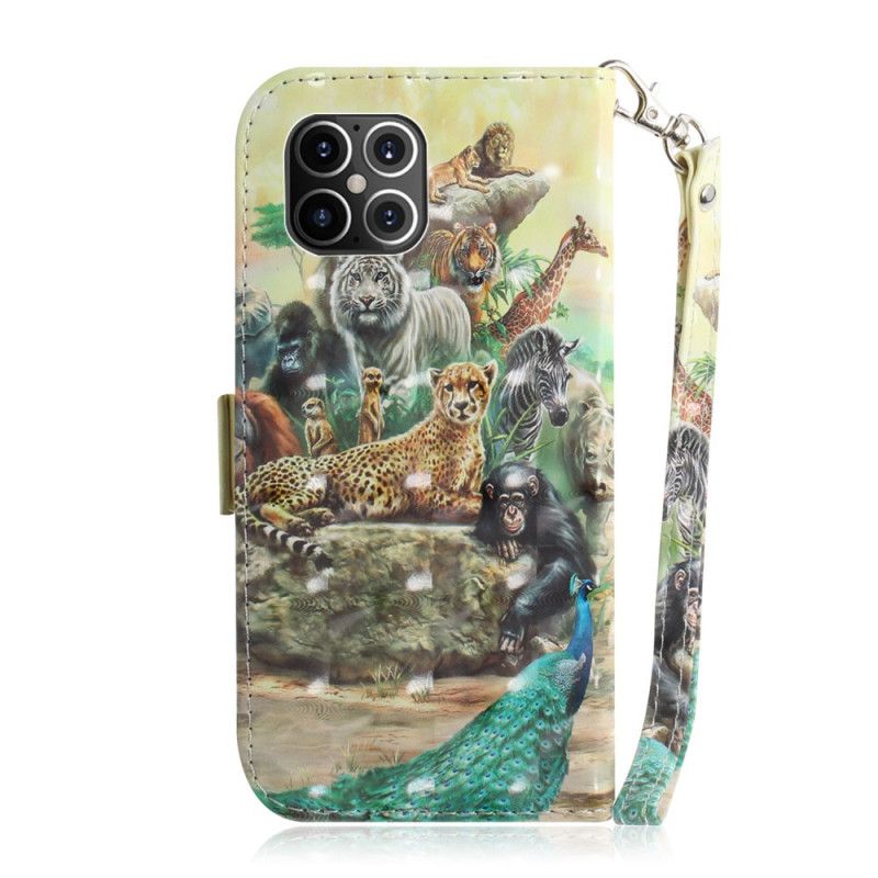 Etui Folio iPhone 12 Pro Max Zwierzęta Safari W Stringach Etui Ochronne