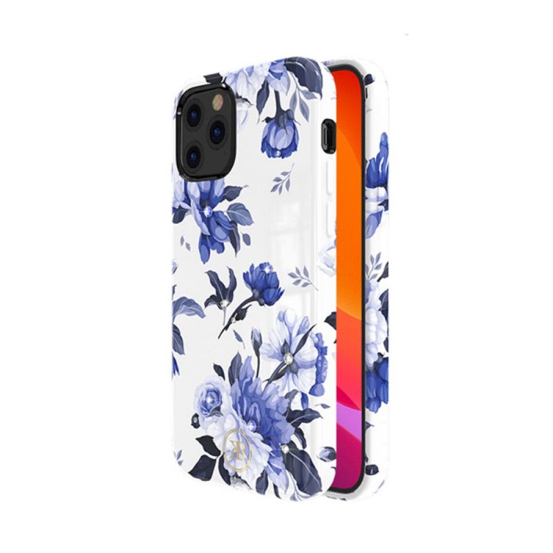 Etui iPhone 12 Pro Max Biały Czarny Kwiaty Kingxbar Etui Ochronne