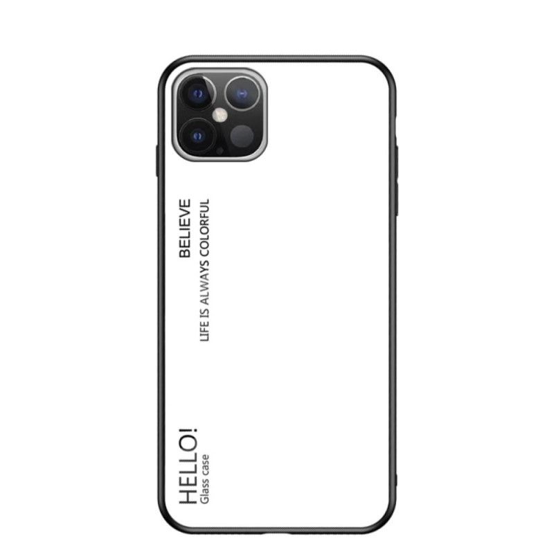 Etui iPhone 12 Pro Max Biały Czarny Witam Szkło Hartowane