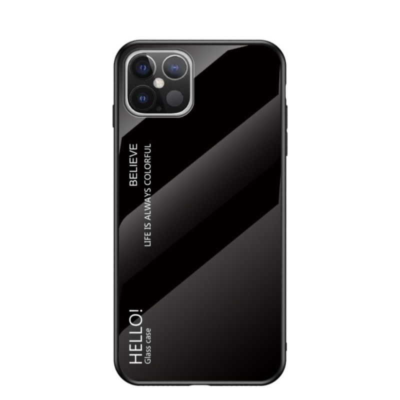 Etui iPhone 12 Pro Max Biały Czarny Witam Szkło Hartowane