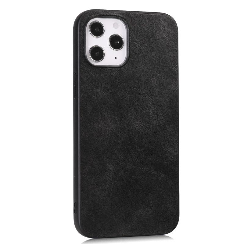 Etui iPhone 12 Pro Max Czerwony Czarny Elegancki Efekt Skóry