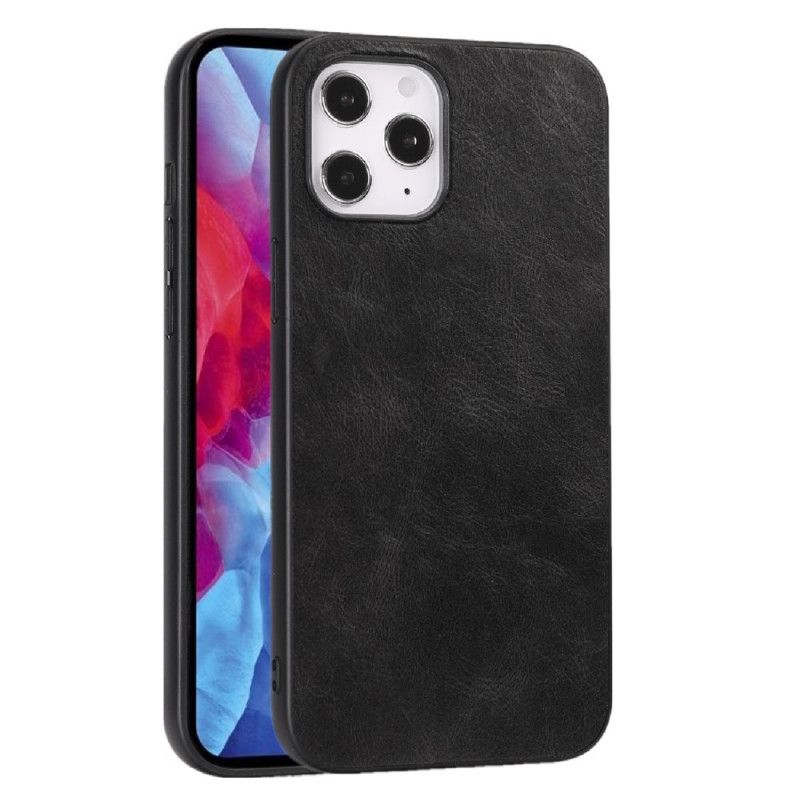 Etui iPhone 12 Pro Max Czerwony Czarny Elegancki Efekt Skóry