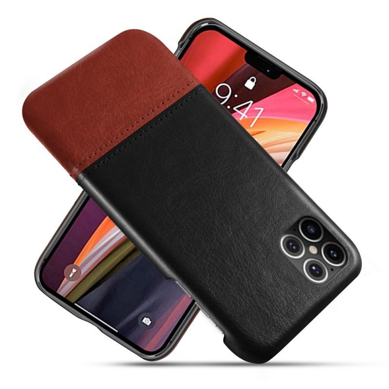 Etui iPhone 12 Pro Max Czerwony Czarny Ksq Dwukolorowy Efekt Skóry Etui Ochronne