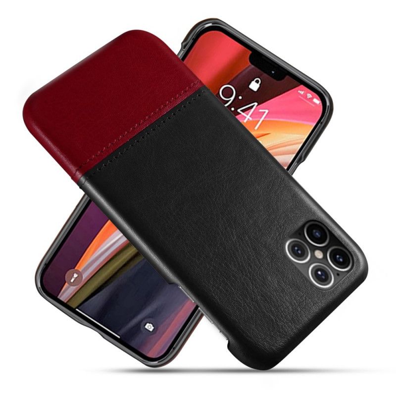 Etui iPhone 12 Pro Max Czerwony Czarny Ksq Dwukolorowy Efekt Skóry Etui Ochronne