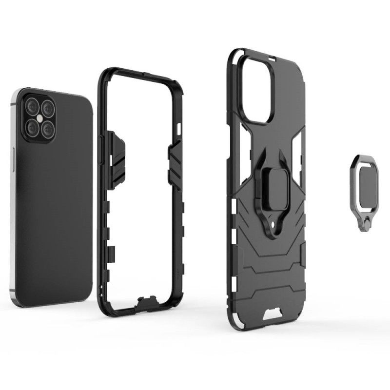 Etui iPhone 12 Pro Max Czerwony Czarny Pierścień Oporowy Etui Ochronne