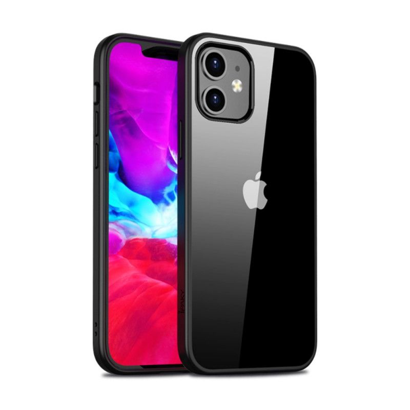 Etui iPhone 12 Pro Max Czerwony Czarny Przezroczysta Hybryda Ipaky Etui Ochronne